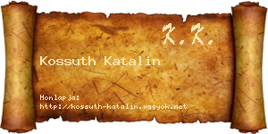 Kossuth Katalin névjegykártya